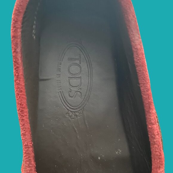 Tod’s Red Suede Gommino Driving Loafers – Size 13 (Made in Italy) - Picture 7 of 7